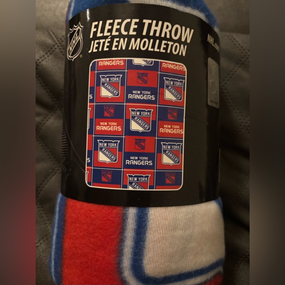 NHL New York Rangers Red White Blue Fleece Throw